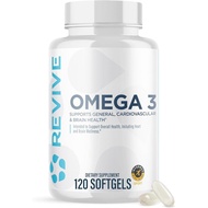 Revive MD Omega 3 Fish Oil Supplements for Men & Women - Omega 3 Soft Capsules with EPA & DHA Fatty 