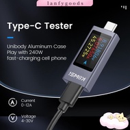 LANFYGOODSS Power Meter Tester, Type-C DC 4-30V 0-12A Current and Voltage Monitor,  PD KWS-2303C LCD