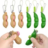 Infinite Squeeze Edamame Fidget Toys Peas Beans Keychain Fidget Squishy Decompression Anti Stress Adult Figet Stress Toy