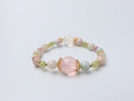 光在粉色中失準  冰淇淋碧璽 電光粉晶 沙佛萊 設計款手鍊 水晶