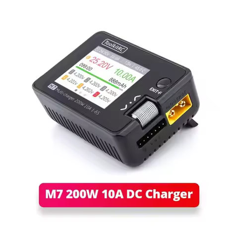 ToolkitRC M7 Multifunctional Balance Charger Discharger 200W 10A DC with ADP100 Adapter Fit LiHV LiF