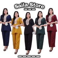 New Setelan Cp Daster Arab Celana Panjang Zemma Zema Rayon Polos Renda Murah Berkualitas Baju Tidur Wanita Dewasa Set Cel One Set Baju Santai Perempuan Stelan One Size Cewek Viral Daster Lengan Pendek Busui Arabian Ibu Hamil