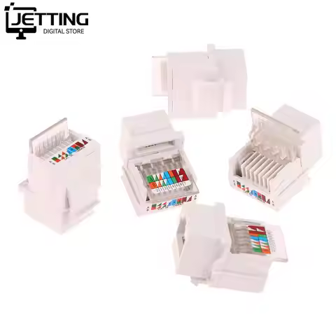 5pcs RJ45 Connector Information Socket Computer Outlet Cable Adapter Jack Tool-free CAT5E UTP Networ
