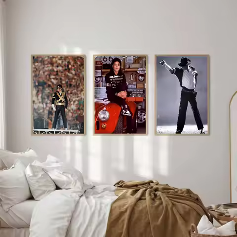 80s Pop Singer Michael Jackson Movie Sticky Posters Retro Kraft Paper Sticker DIY Room Bar Cafe Aest
