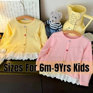 (6m-9yrs) Autumn New Style Children Sweet Lace Bottoming Shirt Girls Fashionable Outer Top Korean Ve