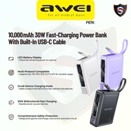 Awei P87K 10K PD30W Power Bank — Kabel Terbina Dalam | Mini Portable