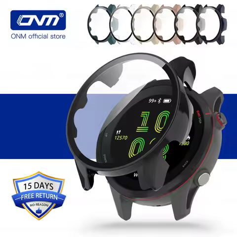 Screen Protector Case for Garmin Forerunner 255 / 255S Bumper PC Hard Protective Case With Tempered 