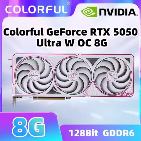 Original Colorful Igame NVIDIA GPU GeForce RTX 5050 Ultra W OC 8GB GDDR6 128Bit 3*DP2.1b+HDMI2.1b Gr