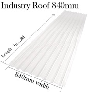 7ft 10ft 1mm PC FRP ATAP CERAH LUTSINAR Roofing TRANSPARENT ROOF Industry Roofing CORRUGATED Greenho