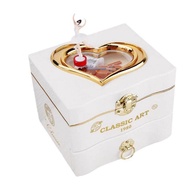 Mini Piano Model Romantic Classic Musical Case Jewellery Carousel Swivel Box Gift for Girls Kids