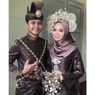 set pengantin lelaki dan perempuan baju lelaki sepasang sampin / Tanjak / bengkung baju perempuan se