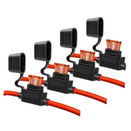 4Pcs Fuse Inline Fuse Holder Heavy Duty with 40Amp Standard Fuses 12 Volt 10 AWG