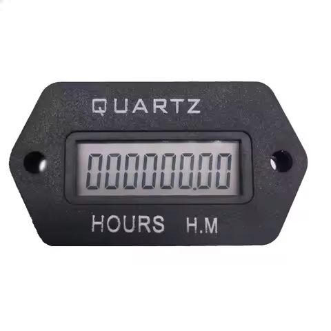 Digital Hour Meter,LCD Accumulate Timer,6-36V DC/AC Hour Meter Resettable Counter 999999.59H Snap in