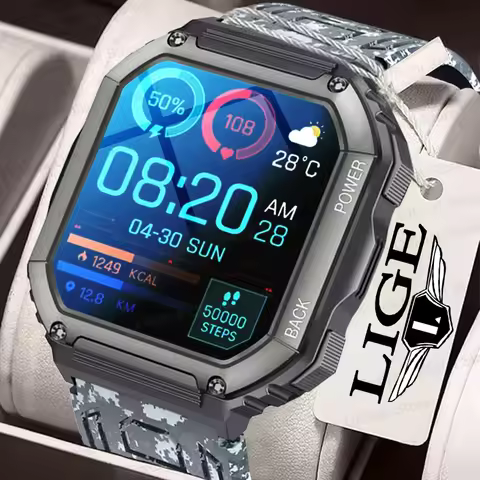 FOXBOX Smart Watch GPS Sports Track Military Health Monitor Bluetooth Call IP67 Waterproof Outdoor C
