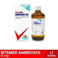 RITEMED Ambroxol Pediatric Syrup 15mg 120ml Bottle (For Cough Relief), cough syrup, cough medicine, 