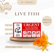 Fragile Sticker Label Live Fish Live Plant Fresh Food Frozen Food 9cm*5cm 13cm*7cm