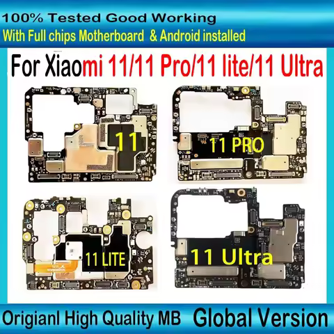 Global Version For Xiaomi Mi 11 Mi11 /11 lite/ 11 Pro/ 11 Ultra Motherboard Unlocked Mainboard Origi
