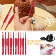 Contents of 9 Crochet Crochet Hooks 1 Set Silicone Handle Aluminum Crochet Hooks Set Premium Crochet