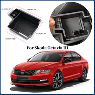 Car Armrest Storage Box for Skoda Octavia III MK3 A7 5E NL3 NR3 2013-2017 Center Console Holder Stow