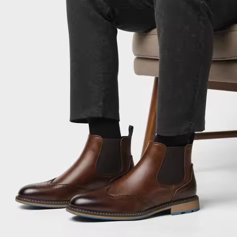 Chelsea Boots Men 2026 Comfortable Brand Fashion Leather Boots
