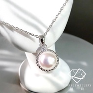 ［Real Moissanite］Can Pass Diamond Test 18K Gold Natural Pearl Mahua Necklace Pendant MN029 Moissanit