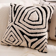 30X50/45X45CM White Black EmbroideryThrow Pillow Cover French Luxury Thicker Cushion Cover Decor Hom