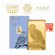 TURBO [1GM] PAMP Schweiz Snowy Owl Gold Bar 9999Gold