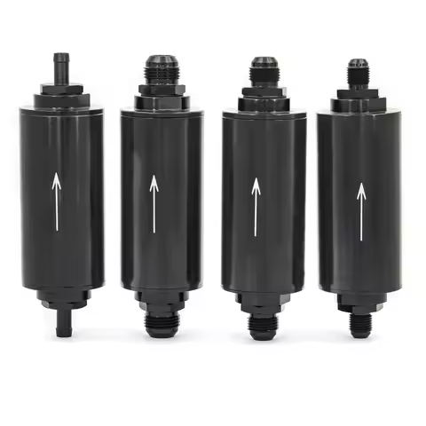 Aluminum OD 2 Inch Fuel Filter for E85 Fuel System with 100 Microns Steel Element AN6 AN8 AN10 9MM A