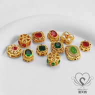 Spacer Beads 18K Square Hollow Out Through Hole 12mm