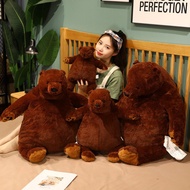 JAMXUN 40/60/80cm simulation DJUNGELSKOG Brown Bear Giant Plush Bear Toy Stuffed Animals Soft Cushio