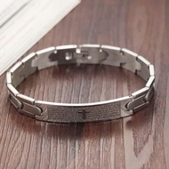 Spanish Bible Lord's Prayer Stainless steel Christian Cross bracelet Men's Jewelry 西班牙聖經主禱文不銹鋼十字架手鍊手