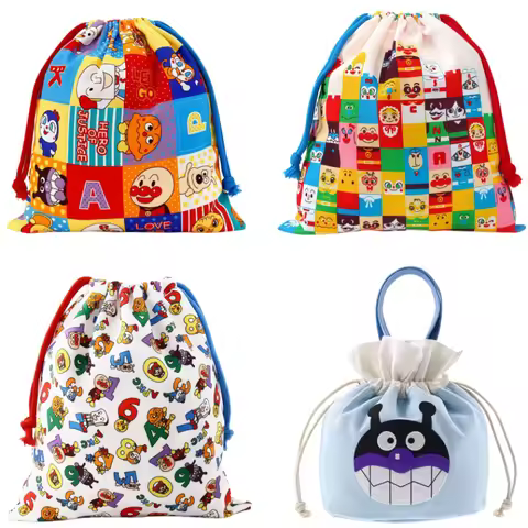Anpanman Cartoon Drawstring Drawstring Pocket Travel Underwear Storage Bag Sorting Clothing Cloth Ba