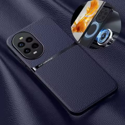 Leather Magnetic Car Holder Cover Case for Huawei Nova 8 9 10 14 12S SE 13 Pro Anti-Drop Silicone So