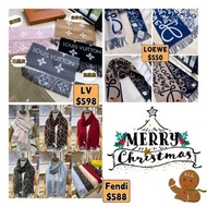 聖誕精選‼️ 女裝系列‼️ LV 雙面羊毛圍巾 Loewe 塗鴉手繪字母鋼印Logo藝術雙面圍巾 Fendi 經典秋冬圍巾 雙面圍巾 雙面頸巾 圍巾 頸巾 聖誕 聖誕禮物 抽獎 生日 禮物