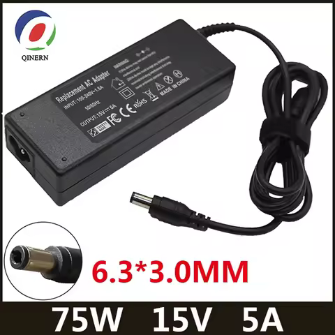 15V 5A 75W 6.3*3.0mm AC Laptop Charger For Toshiba A10 M10 A2 A9 M2 M5 M9 A600 M500 R500 M400 J4 J70
