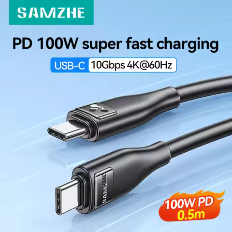 SAMZHE Type C to Type C PD100W Fast Charging Cable USB 3.2 20Gbps ThunderBolt 3 8K Extend Data Cord 