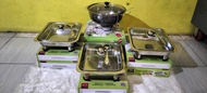 PROMO tempat makan prasmanan set catering set prasmanan Full kaca isi 6 ( 5 kotak + 1 bulat lengkap