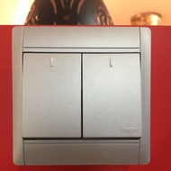 Hager Heavy Duty 2 Gang 1 Way Switch Socket