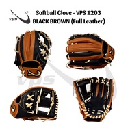 VPS 1203 Softball Glove (Full Leather) - BLACK BROWN 12- 12.5 inches// Sarung Tangan Softball VPS 12