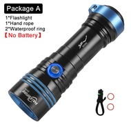 HaixnFire DV36 Diving Flashlight Underwater Waterproof Flashlight XHP70 LED Waterproof Light