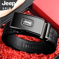 [JEEP Branded]JEEP High Quality Men's Leather Belt, 100% Cowhide Men's Belt with Automatic Buckle