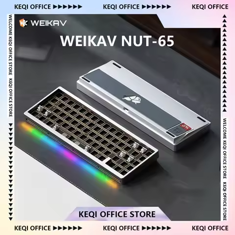 Weikav Nut65 Mechanical Keyboard Kit Aluminium Alloy Three Mode Gaming Keyboard Hotswap Structure Rg