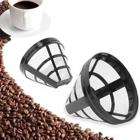 1/2 Pack Replacement Coffee Maker Basket Filter Fit 8-12 Cup Basket Drip Compatible with HD7751 Coff