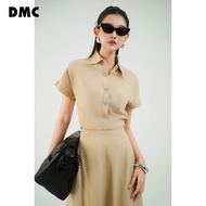 DMC Women's Short Sleeve Beige Shirt (Dark Beige Short Sleeves Raw Shirt)