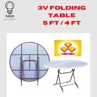 3V High Quality Folding Plastic Table ( 5ft )/ Meja Plastik Lipat / Round Dining Table (1.5m)