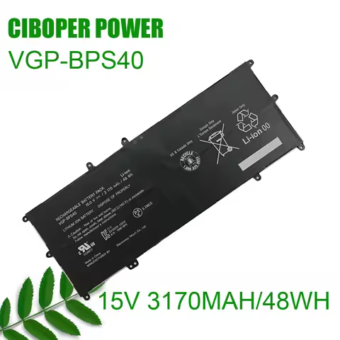 Ciboper Power Laptop Battery VGP-BPS40 15V/3170MAH/48Wh For Vaio Flip 14A 15A Series SVF14N SVF15N18