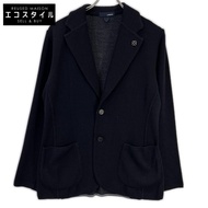 Lardini JWLJM56J Black 100% Wool Boutonnière Milano Rib Solid Knit Jacket XS [Used]