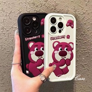 Compatible for Infinix Smart 8 7 Hot 40 Pro 40i 40 Pro 30i Play 30i Spark Go 2024 2023 Note 30 VIP 12 Turbo G96 ITEL S23 Pink Strawberry Bear All-inclusive Phone Case Soft Cover