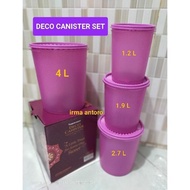 TUPPERWARE DECO CANISTER TOPLES SET