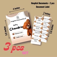 Mommy and Baby Hospital Bag Label Sticker (Bear)